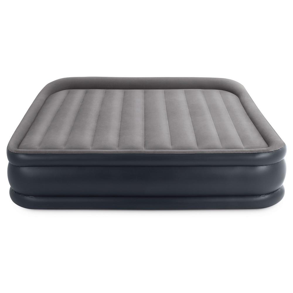 Intex King Deluxe Pillow Rest Inflatable Air Mattress Bed With
