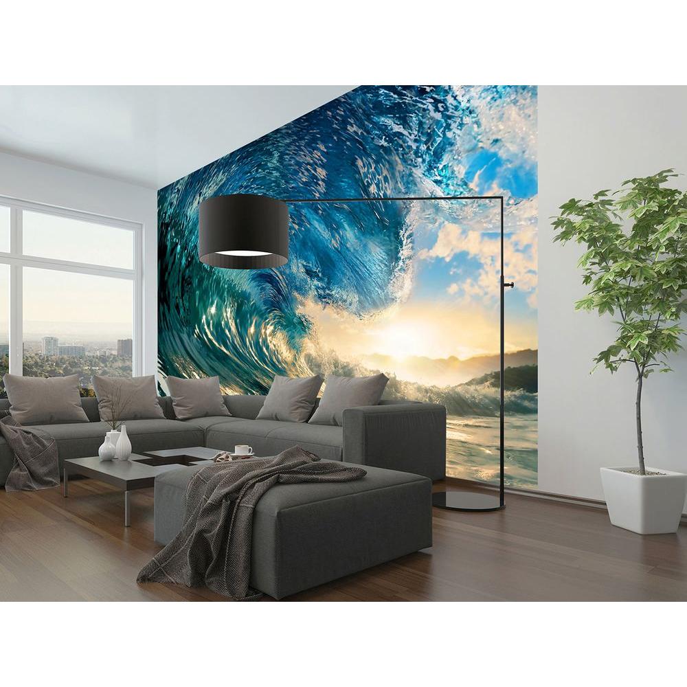 Ideal Decor 144 in. W x 100 in. H The Perfect Wave Wall Mural-DM962