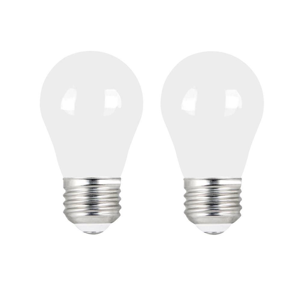 60 Watt Equivalent A15 Dimmable Filament Cec Title 20 90 Cri White Glass Led Ceiling Fan Light Bulb Soft White 2 Pack