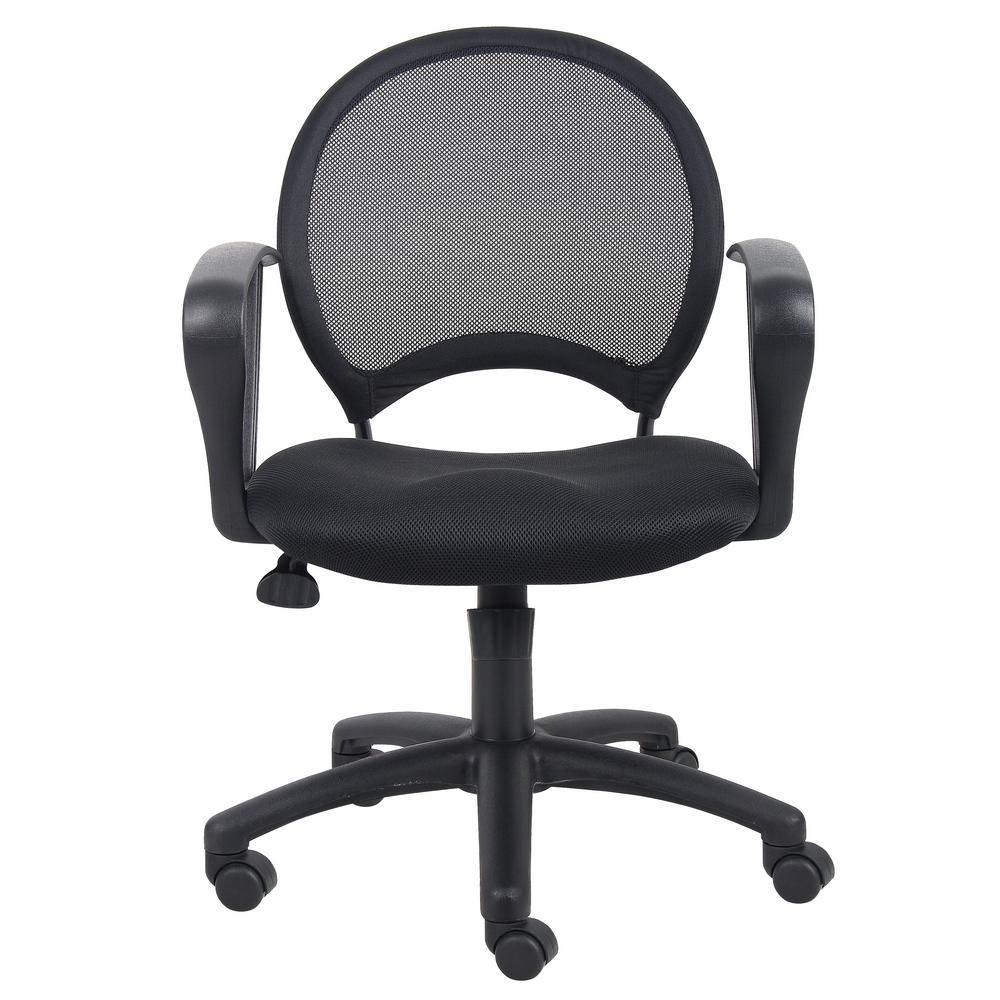 Boss Office Workpro Mesh Task Chair Black Mesh Fabric Loop Arms Pneumatic Lift B6217 The Home Depot