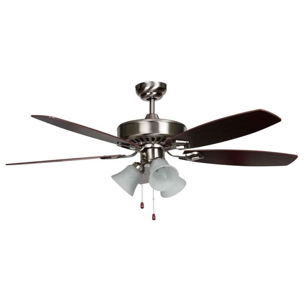 Stainless Steel Ceiling Fans Lighting The Home Depot