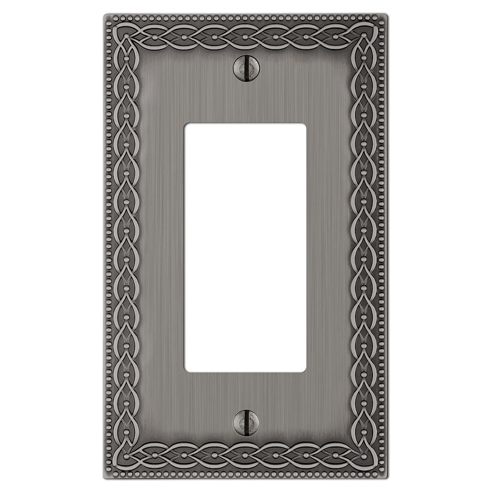 Hampton Bay Amelia Cast 1 Decora Wall Plate Antique Nickel Hampton Bay Amelia Cast 1 Decora Wall Plate Antique Nickel
