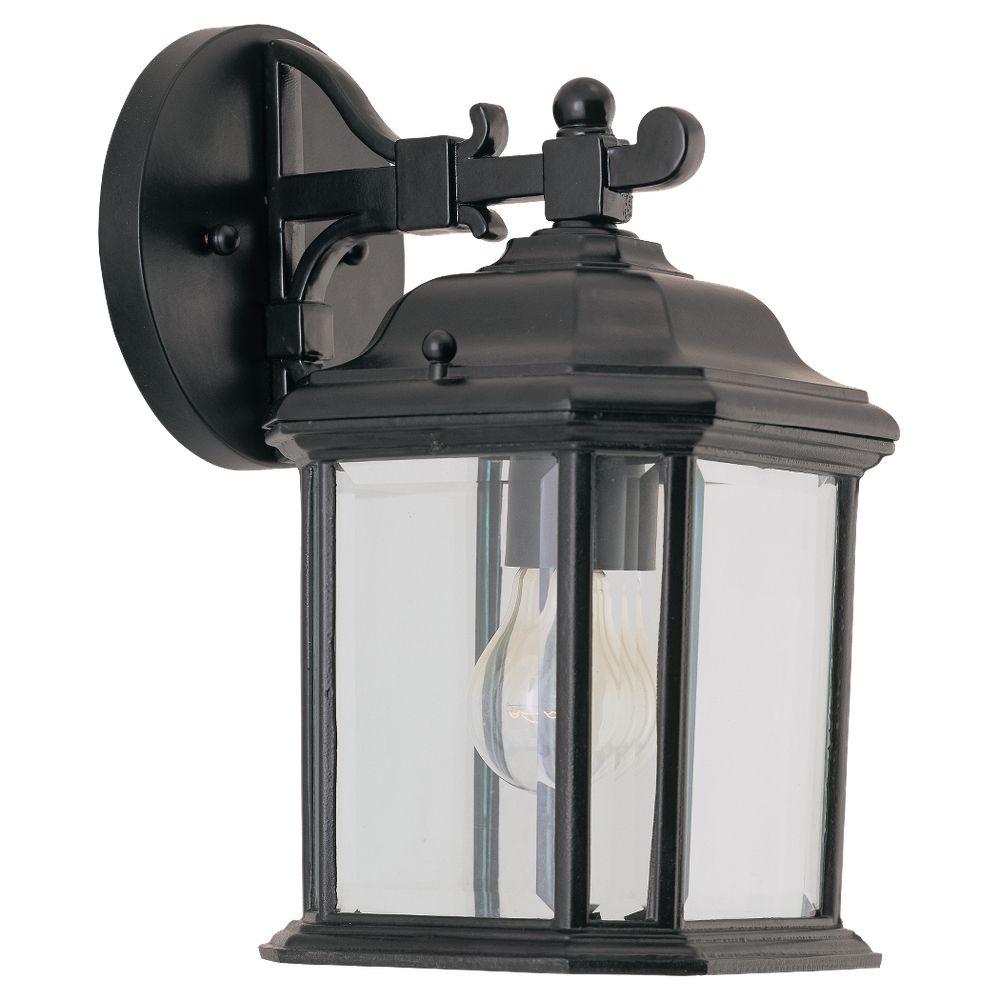 Sea Gull Lighting 84029 Kent 1 Light Outdoor Lantern Wall Sconce - Black