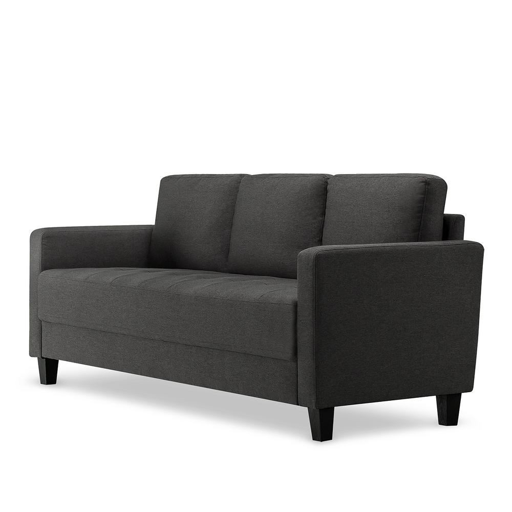 Zinus Sunny 3-Seat Steel Grey Upholstered Sofa, Grey Weave