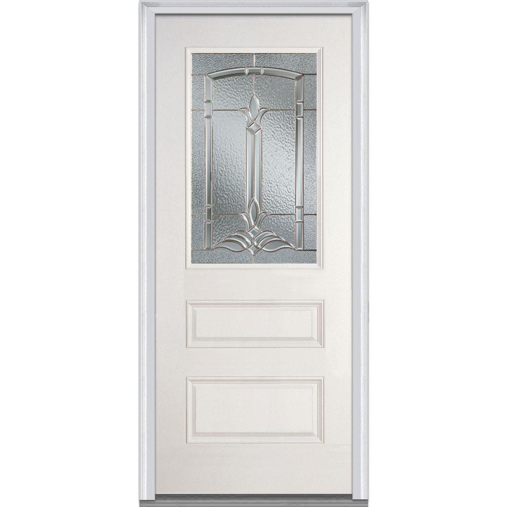 MMI Door 36 in. x 80 in. Bristol LeftHand Inswing 1/2Lite Decorative