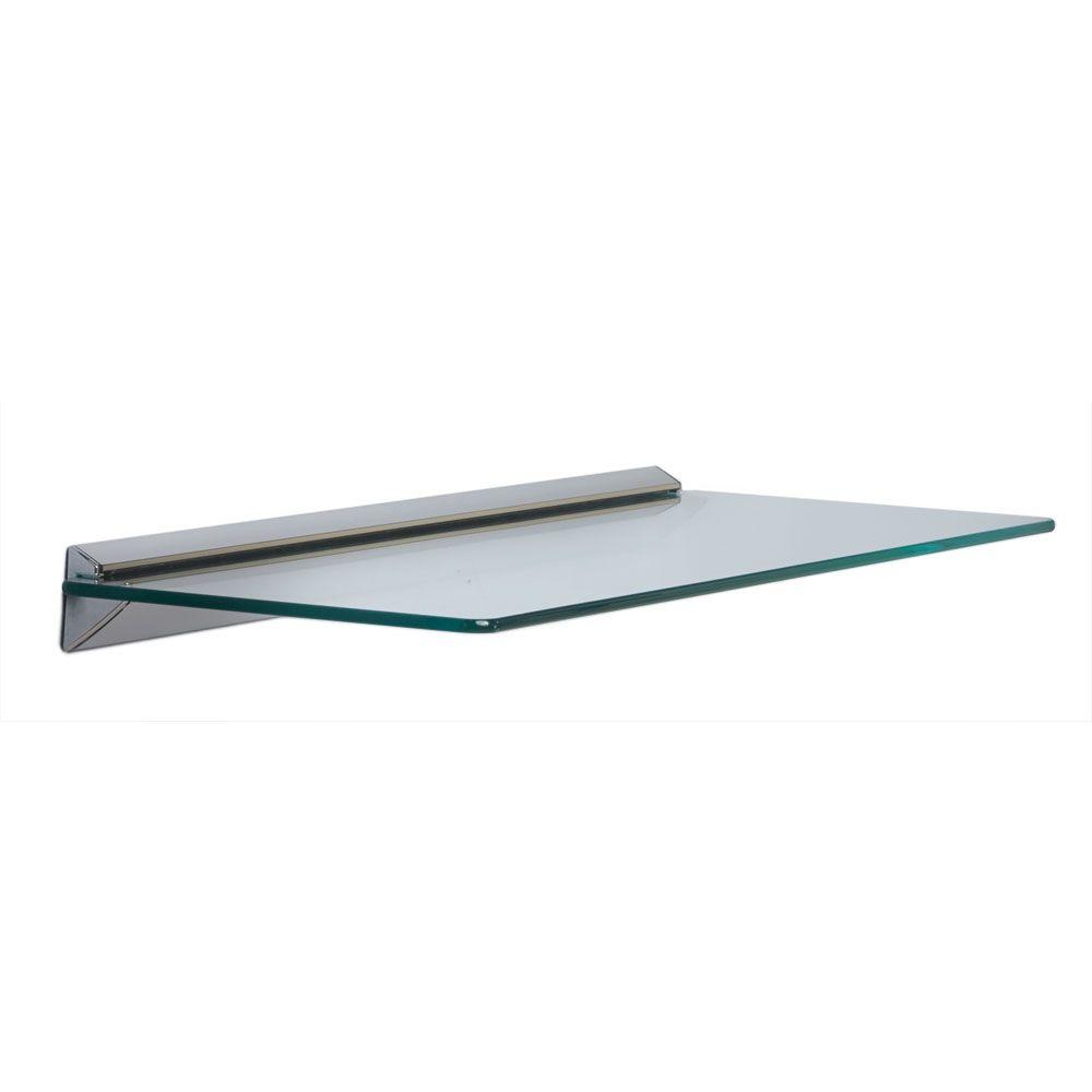 Knape & Vogt 8 in. x 24 in. Chrome Glass Decorative Shelf Kit89 CHR 31824 The Home Depot