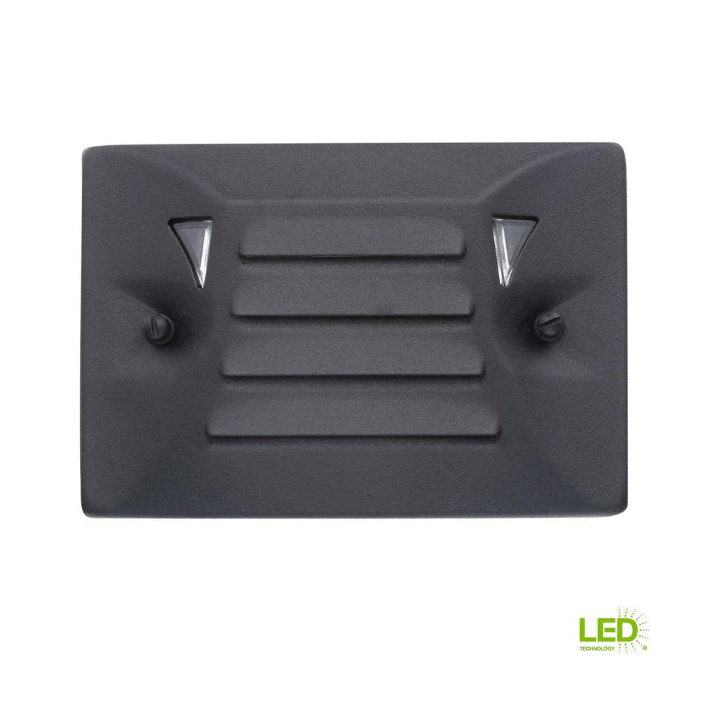 Hampton Bay LowVoltage Black Outdoor Integrated LED Half Brick Deck or