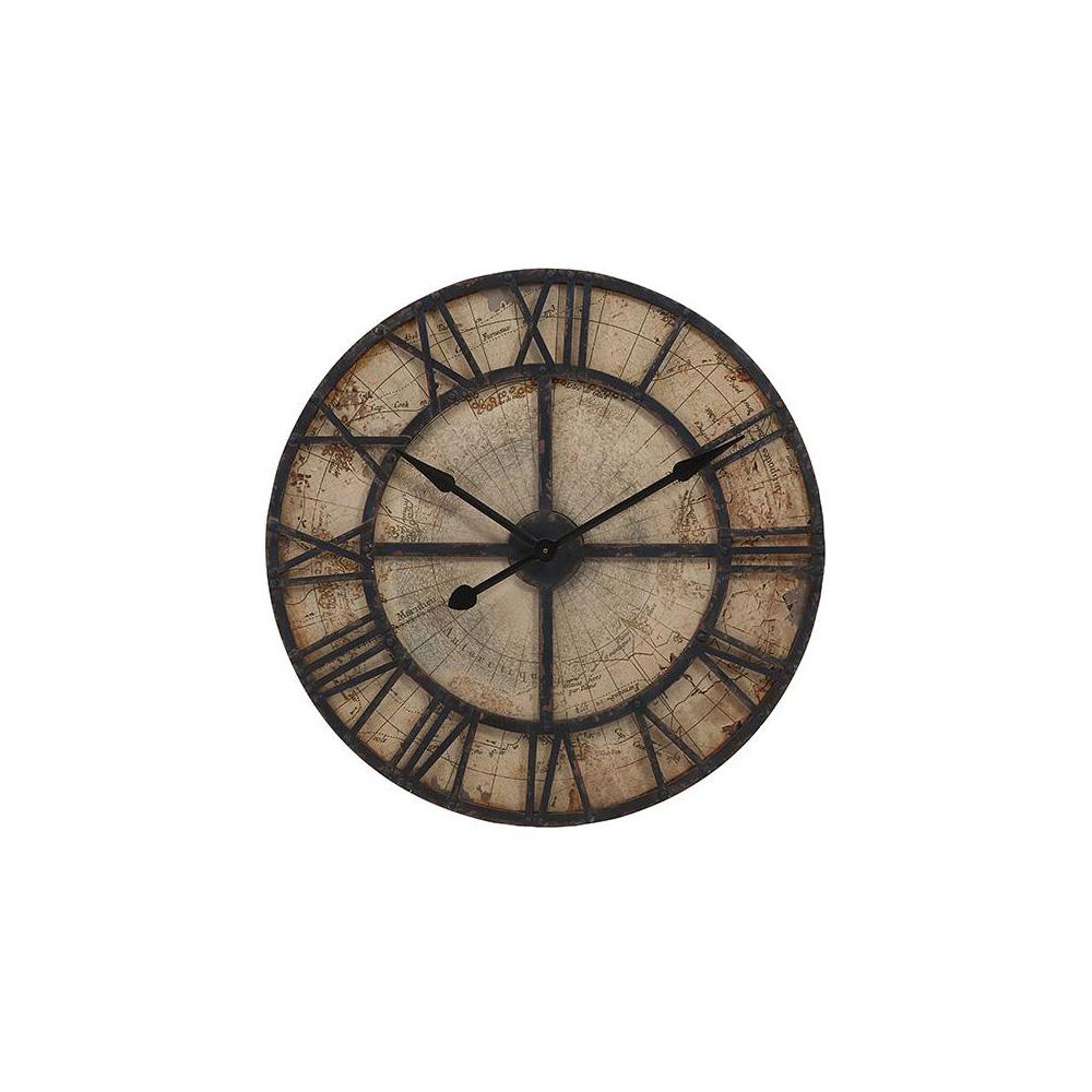 Unbranded Mapa Beige Distressed Wall Clock 18308 The Home Depot Unbranded Mapa Beige Distressed Wall Clock