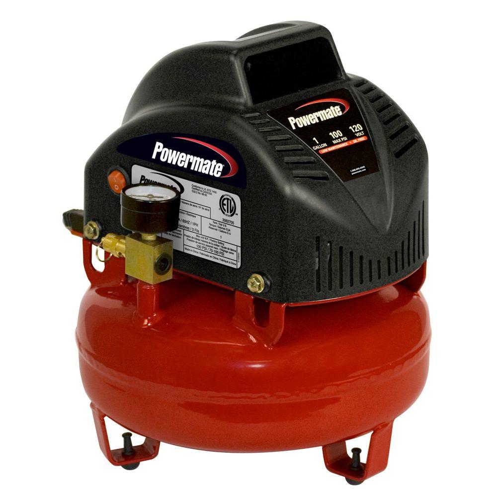 Powermate 1 Gal. Portable Electric Air CompressorVNP0000101.01 The Home Depot