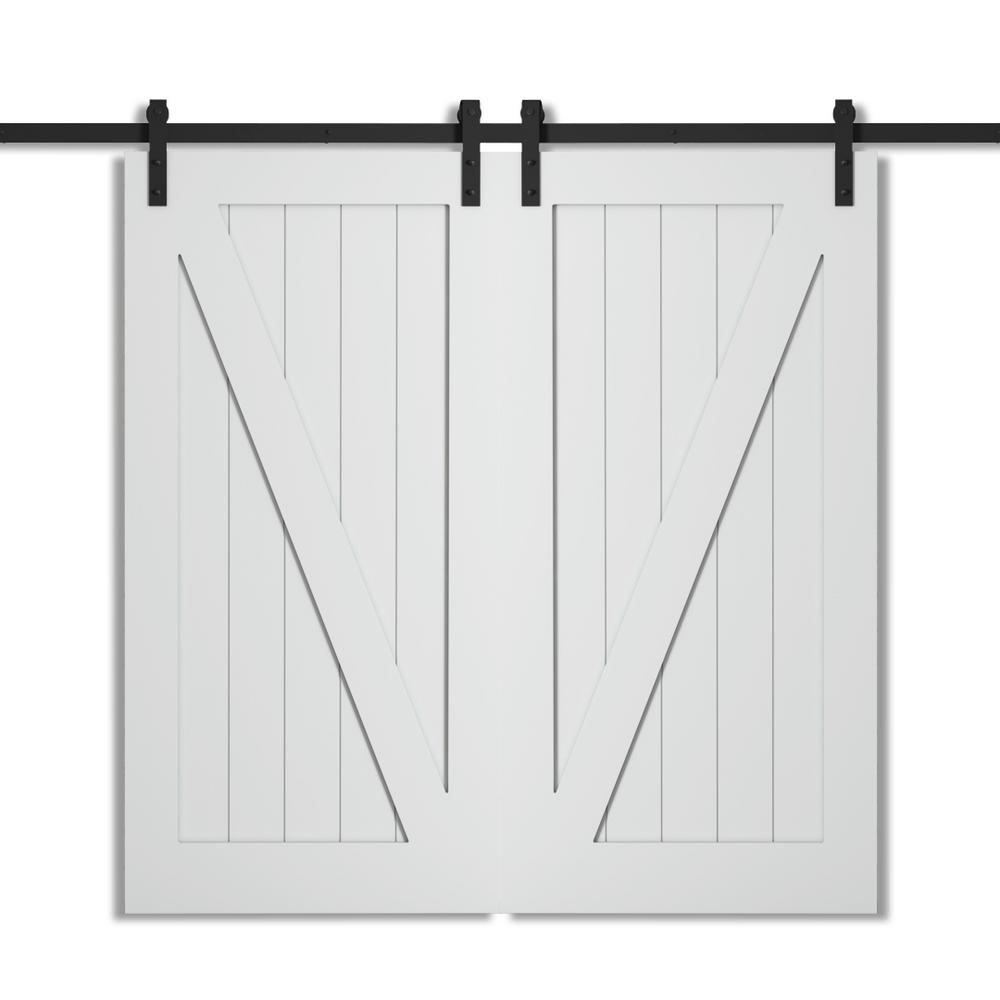 Urban Woodcraft 40 In X 83 In Manhattan Grey Modern Barn Door