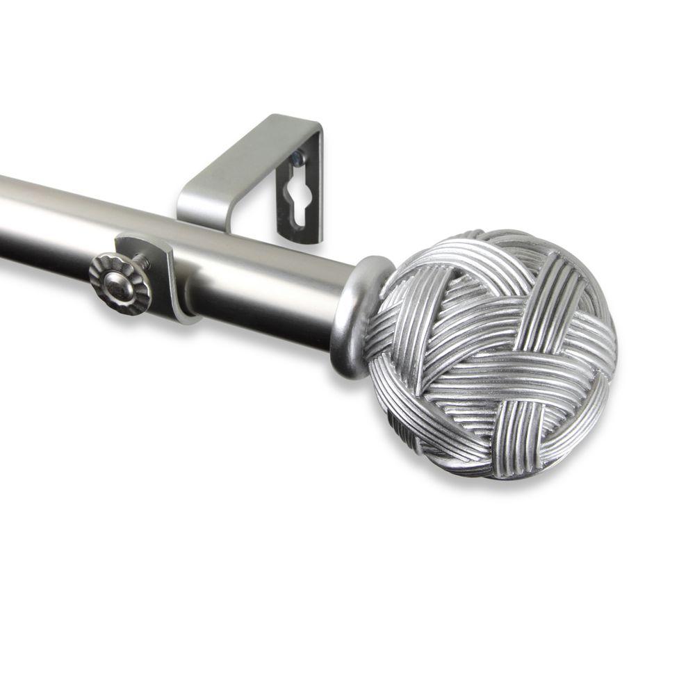 Rod Desyne 28 in. 48 in. Telescoping 1 in. Satin Nickel Curtain Rod