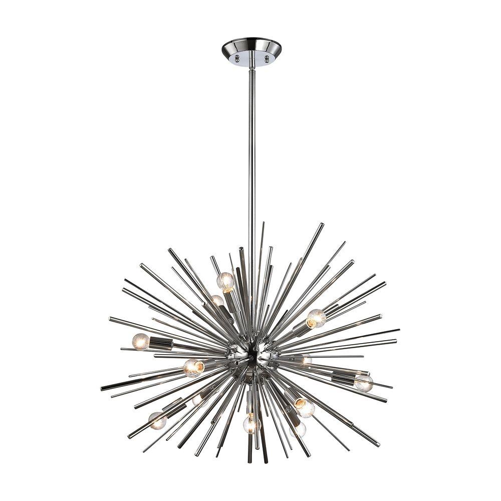 An Lighting Starburst 12 Light Chrome Pendant An Lighting Starburst 12 Light Chrome Pendant
