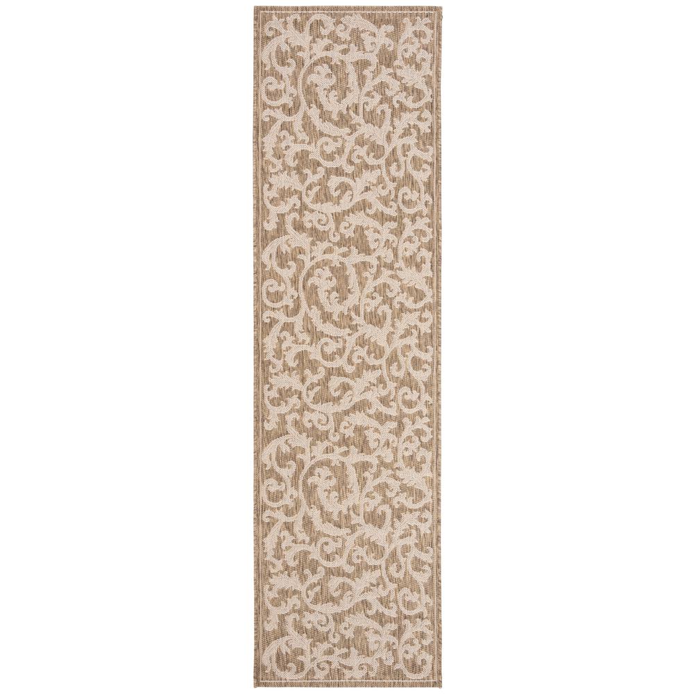 Safavieh Courtyard Brown Natural 2 Ft X 8 Ft Indoor Outdoor