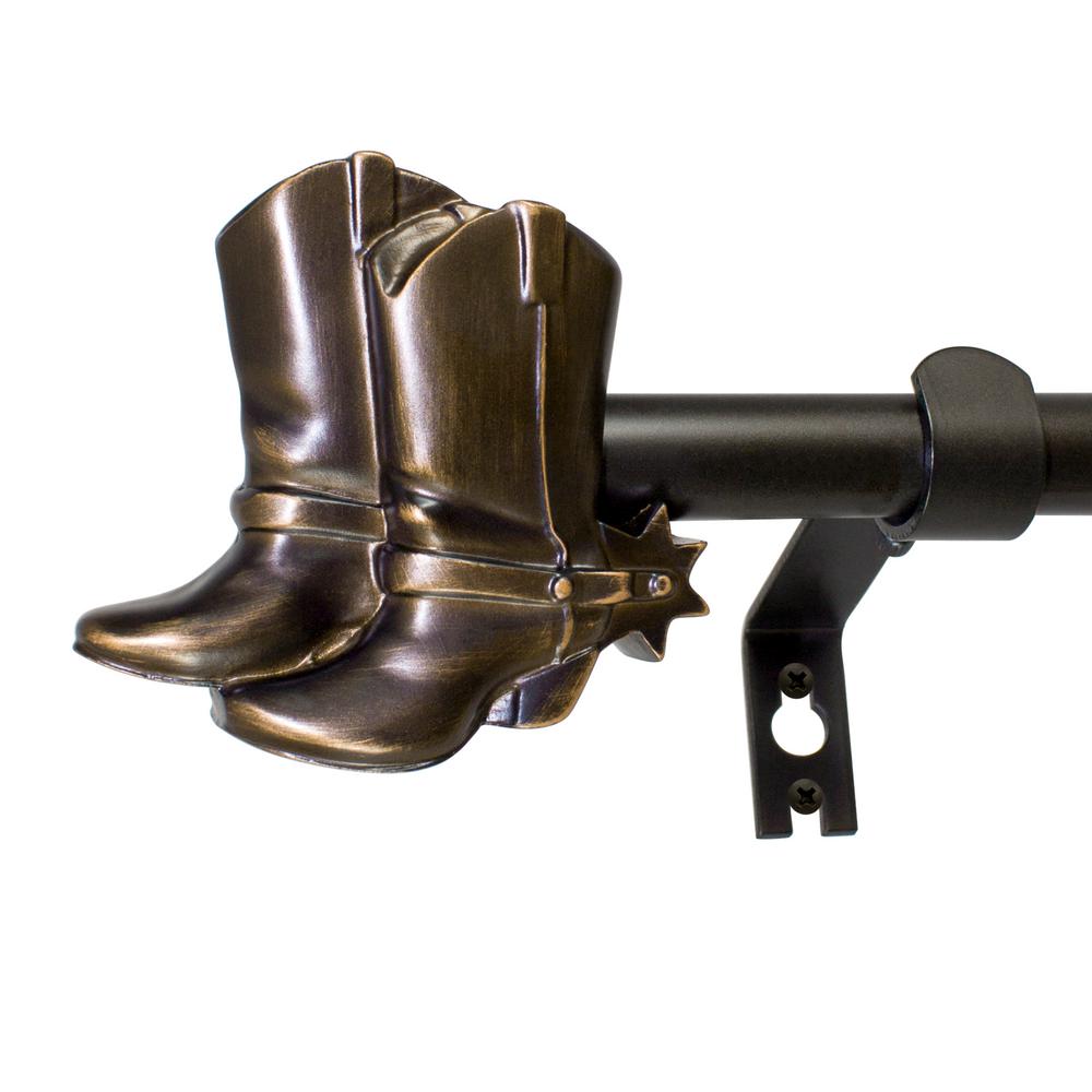 Montevilla 5 8 In Cowboy Boots Telescoping Dry Single Rod Set Cowboy Boots Telescoping Dry Single Rod Set 86 In 120 Vintage Bronze