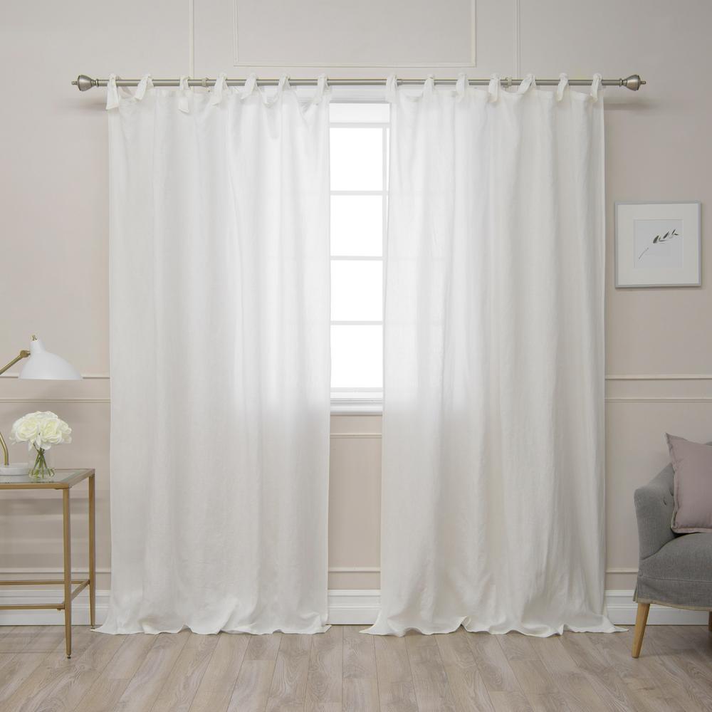 Tie Top Ivory Curtains Drapes Window Treatments The Home