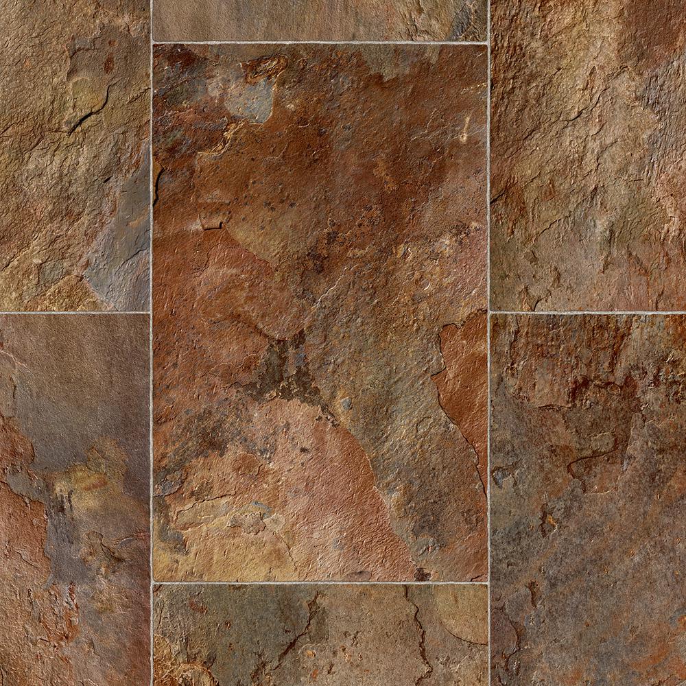 Slate Vinyl Flooring Resilient The Home Depot Take Home Sample Rustic Rectangular Slate Clay Vinyl