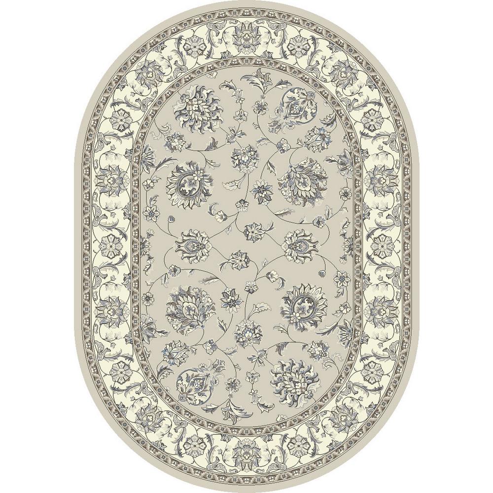 Dynamic Rugs Ancient Garden Soft Grey/Cream 3 ft. x 5 ft. Oval Area RugANOV35573659666 The