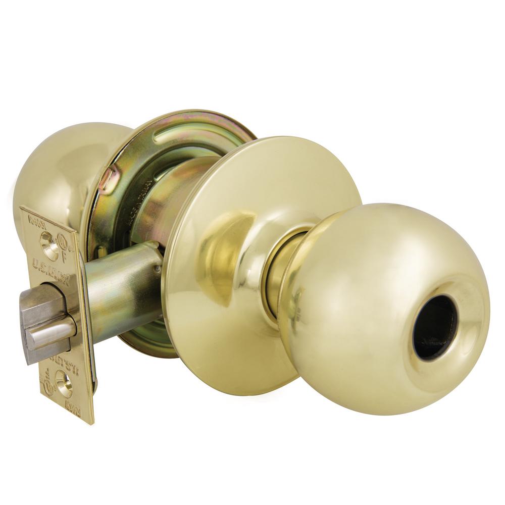 US Lock 2010 GR2 Entrance Ball Door Knob US3 Less Cylinder 23/8 in