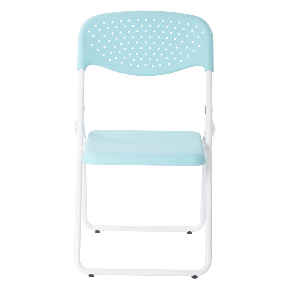 teal folding chair