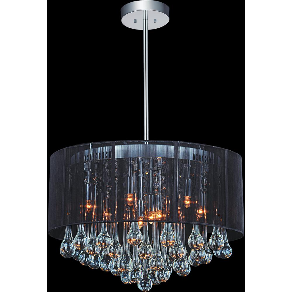 Chandelier With Black Shade And Drops cwi lighting water drop 6 light chrome chandelier with Chandelier With Black Shade And Drops cwi lighting water drop 6 light chrome chandelier with