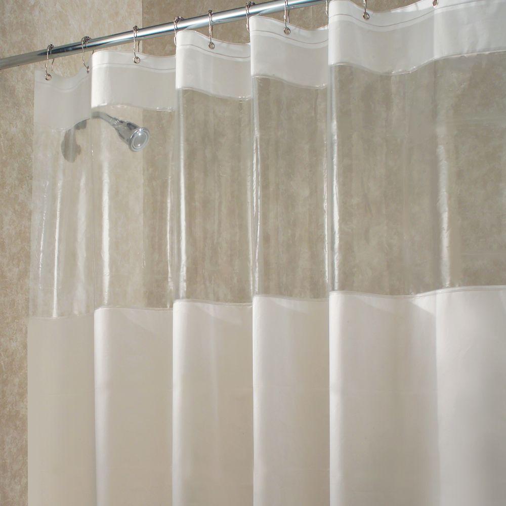 interDesign Hitchcock Long Shower Curtain in Clear-27580 - The Home Depot