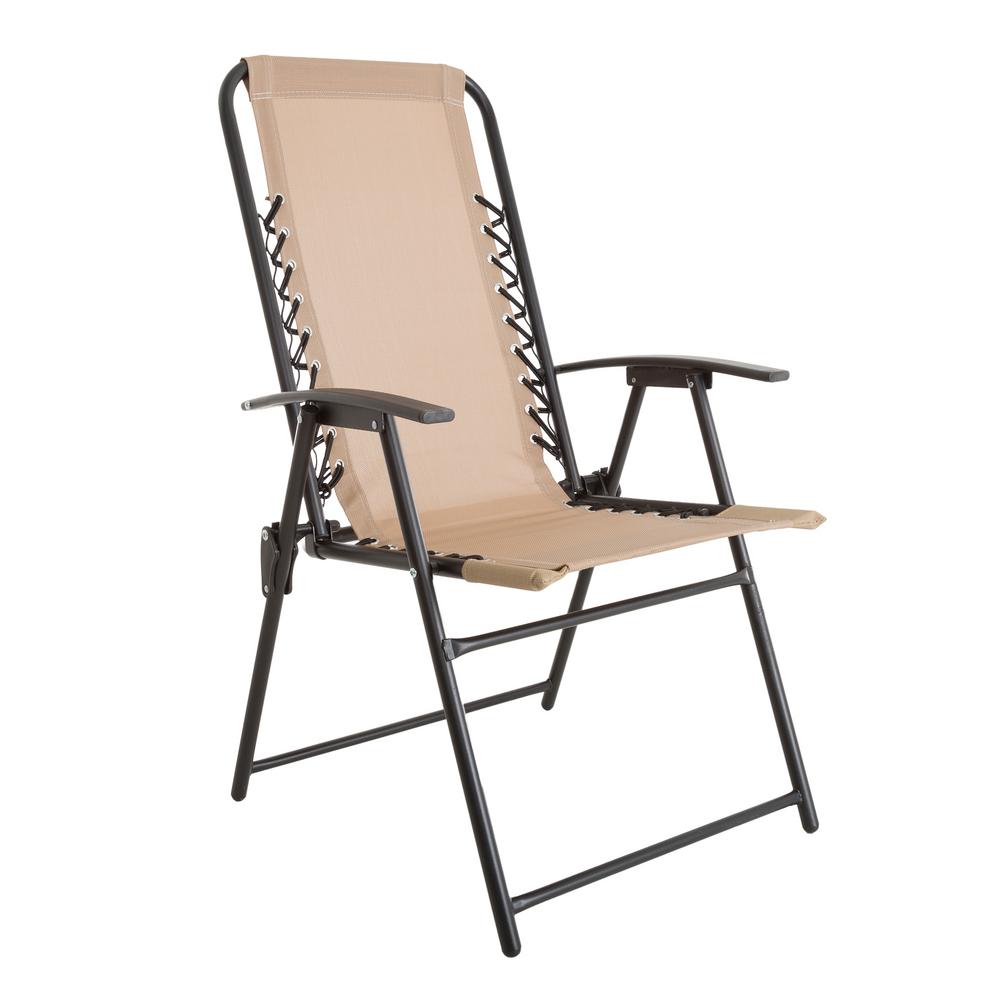 Pure Garden Patio Lawn Chair In Beige M150118 The Home Depot Pure Garden Patio Lawn Chair In Beige