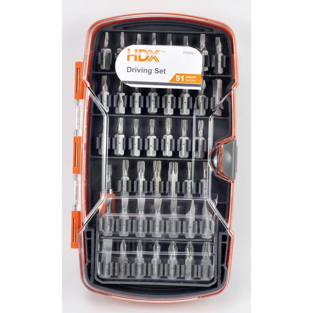 HDX Driving Bit Set (51Piece)CF43521 The Home Depot