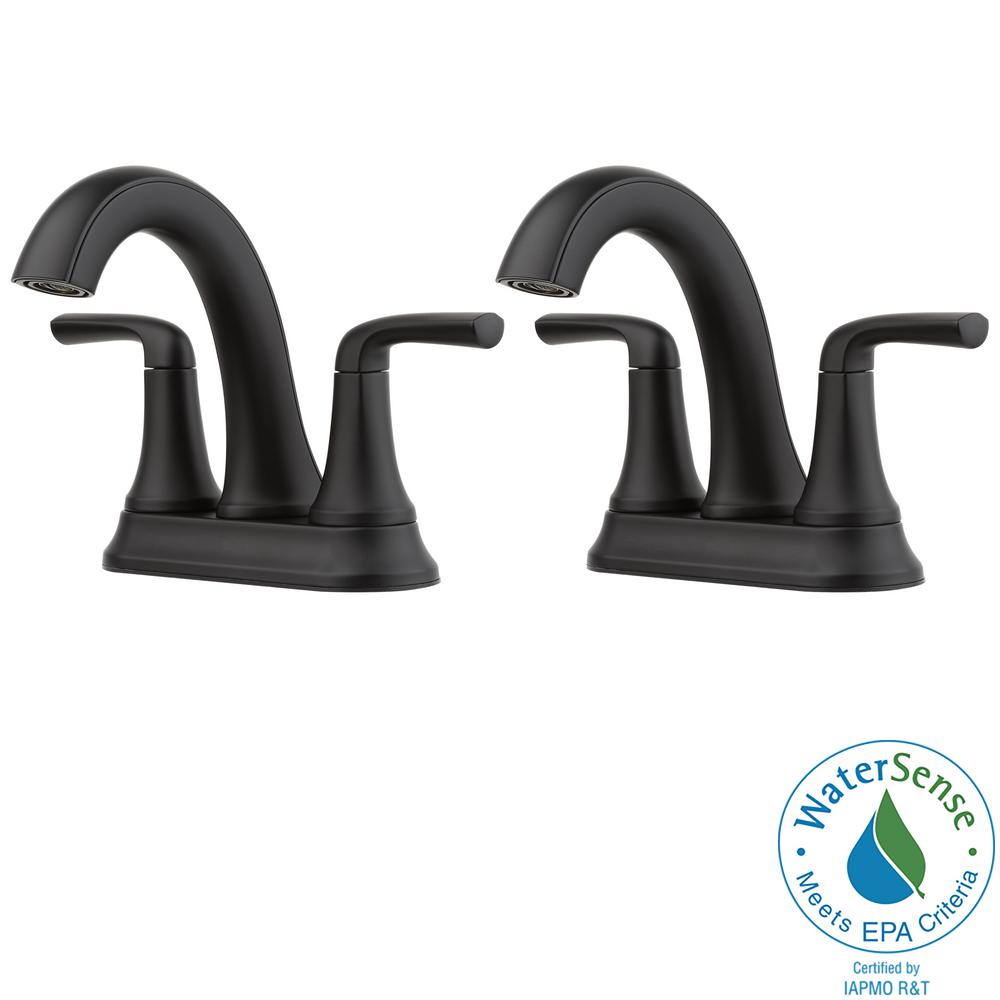 Pfister Ladera 4 In Centerset 2 Handle Bathroom Faucet In Matte Black 2 Pack Lf048lrbb2pk 3181