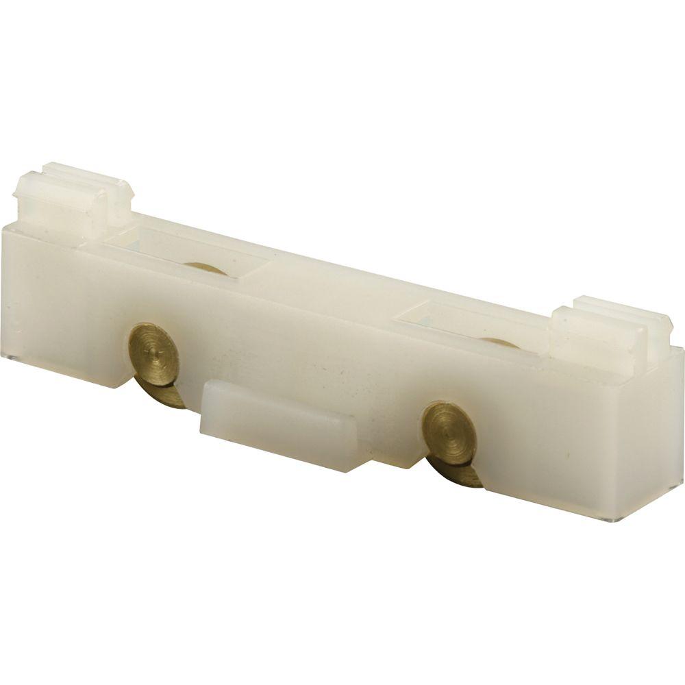 PrimeLine 3/8 in. Brass Wheels Sliding Window Tandem Roller Assembly
