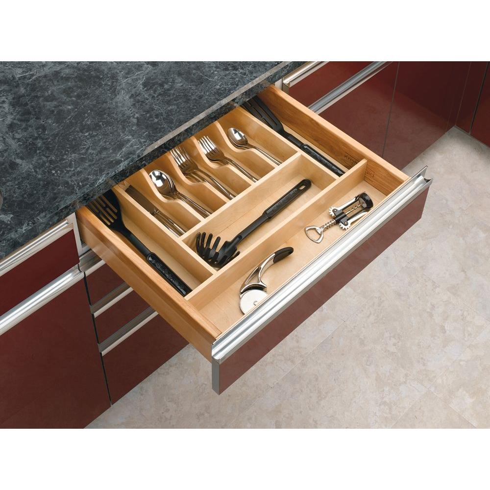 RevAShelf 2.5 in. H x 15.38 in. W x 28 in. D Large Adjustable Wood