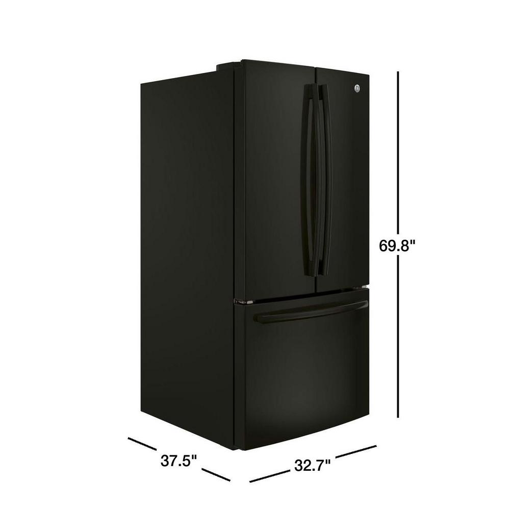 Ge 24 7 Cu Ft French Door Refrigerator In Black Energy Star