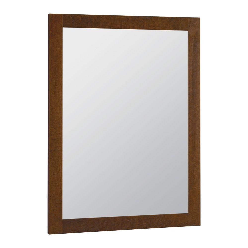 Glacier Bay 24 in. x 31 in. Framed Vanity Mirror in CognacM2430ACO