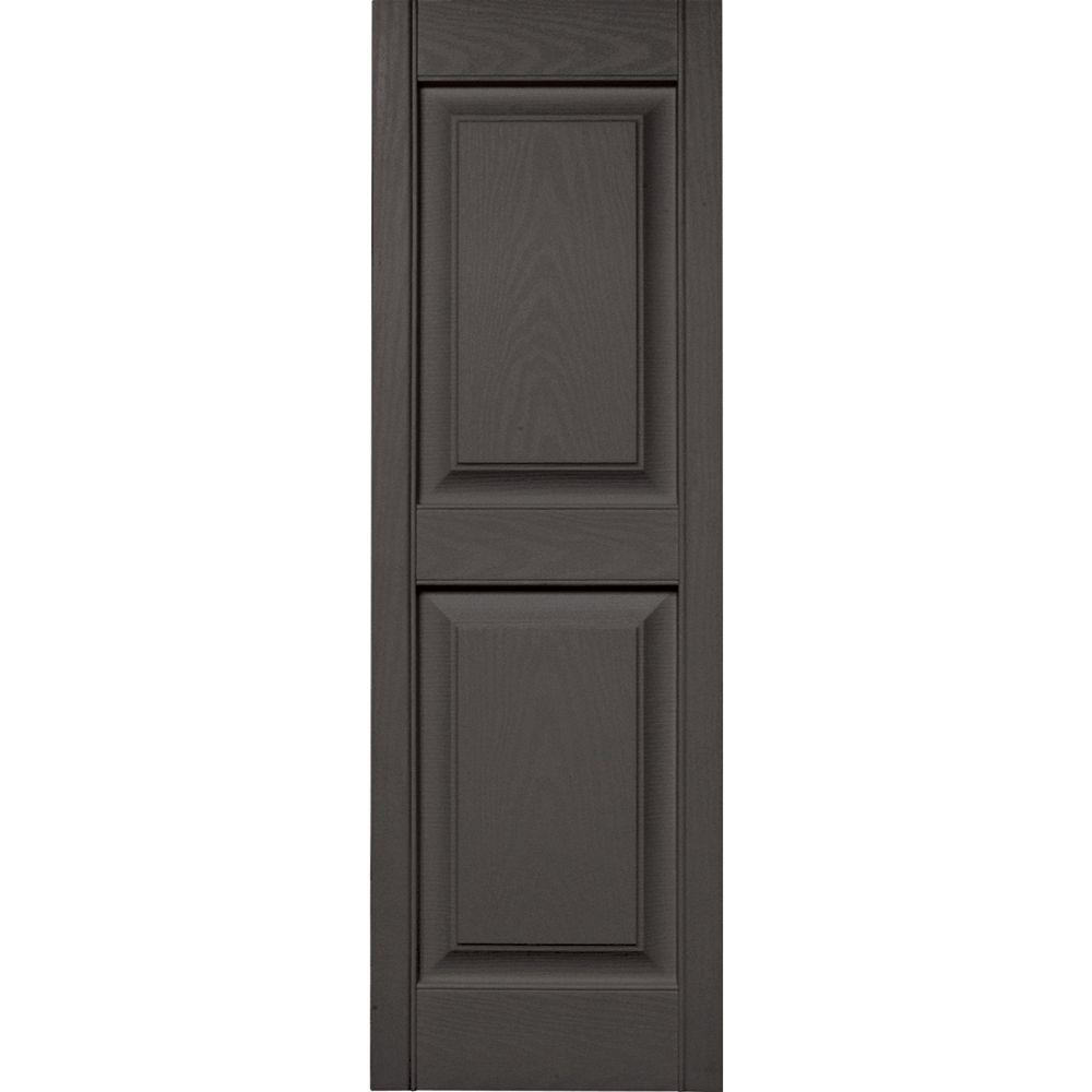 Builders Edge 15 in. x 47 in. Raised Panel Vinyl Exterior Shutters Pair