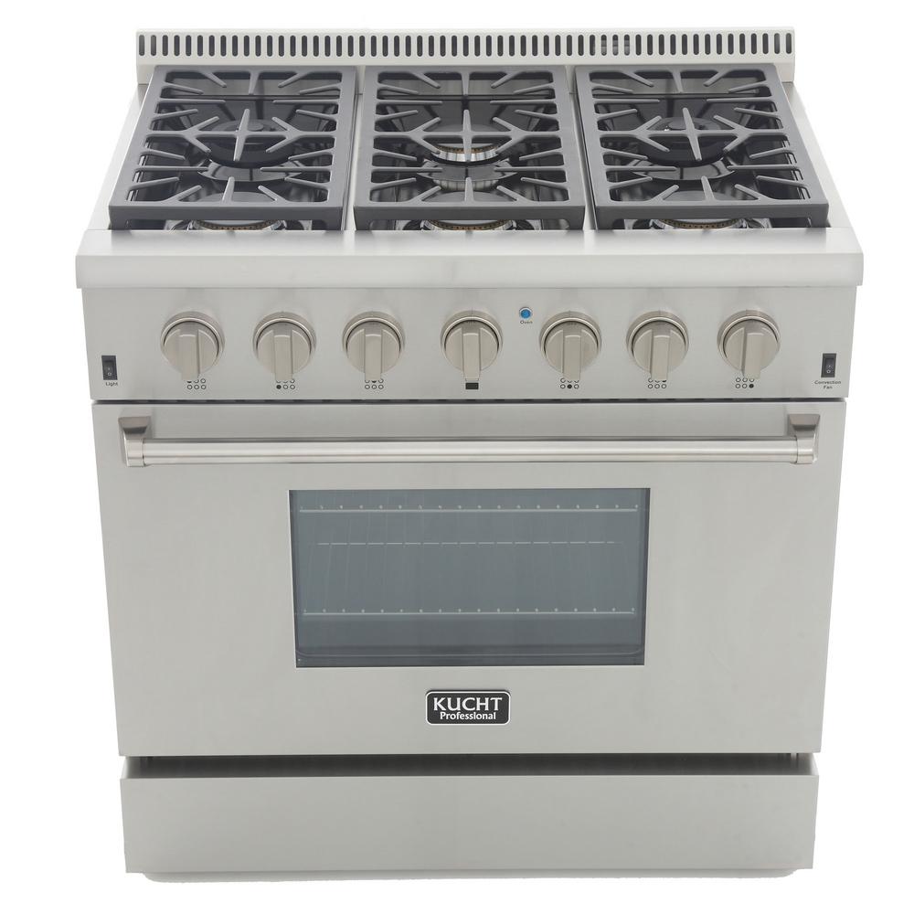 Kucht Pro Style 36 In 5 2 Cu Ft Natural Gas Range In Stainless