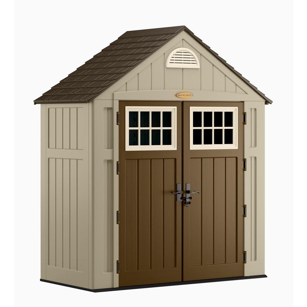 Suncast Alpine 3 ft. 8 in. x 7 ft. 6 in. Resin Storage Shed-BMS7300D 