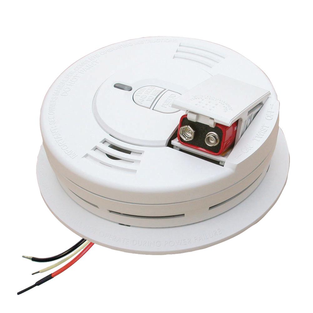 Kidde FireX Hardwire Smoke Detector with 9-Volt Battery Backup ...