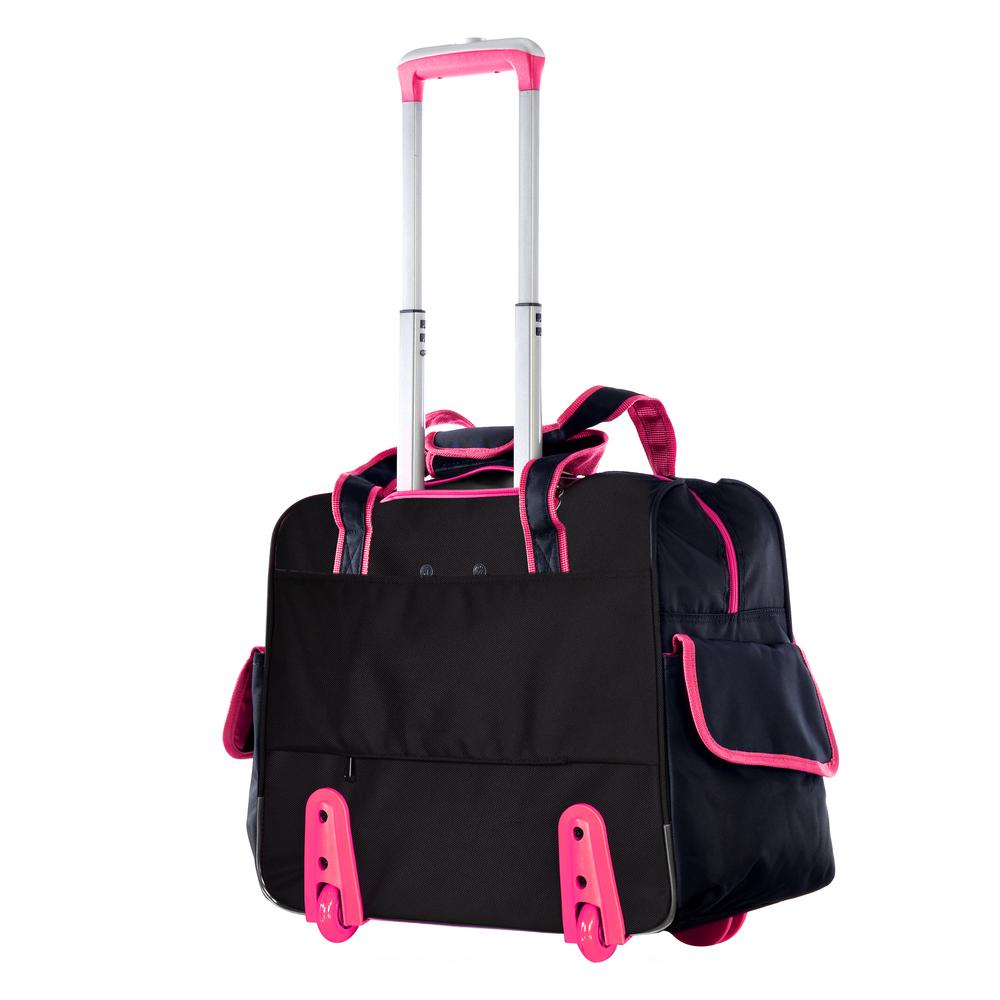 pink briefcase on wheels