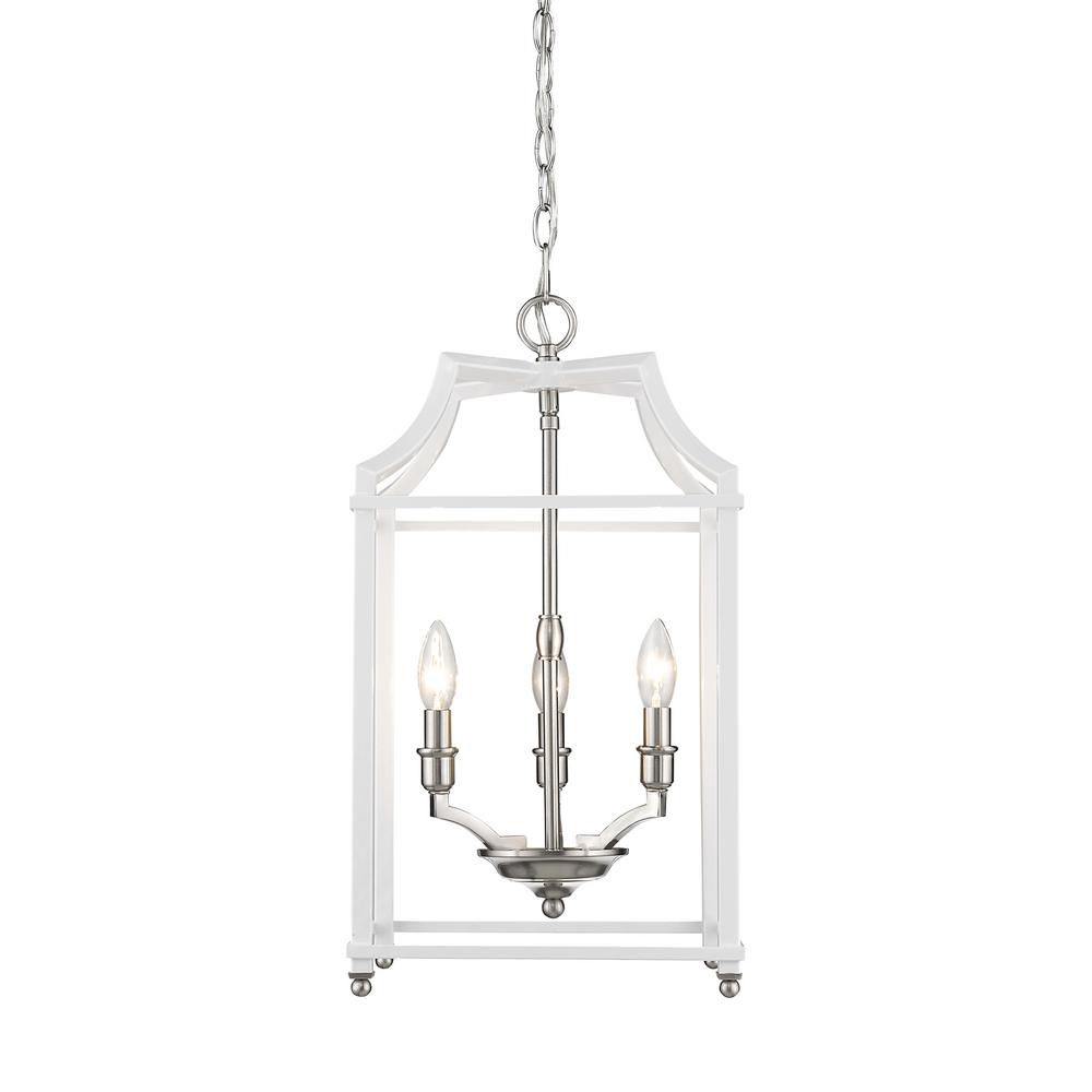 Golden Lighting Leighton 3 Light Pewter And White Pendant 8401 Golden Lighting Leighton 3 Light Pewter And White Pendant 8401 3p Pw Wh The Home Depot