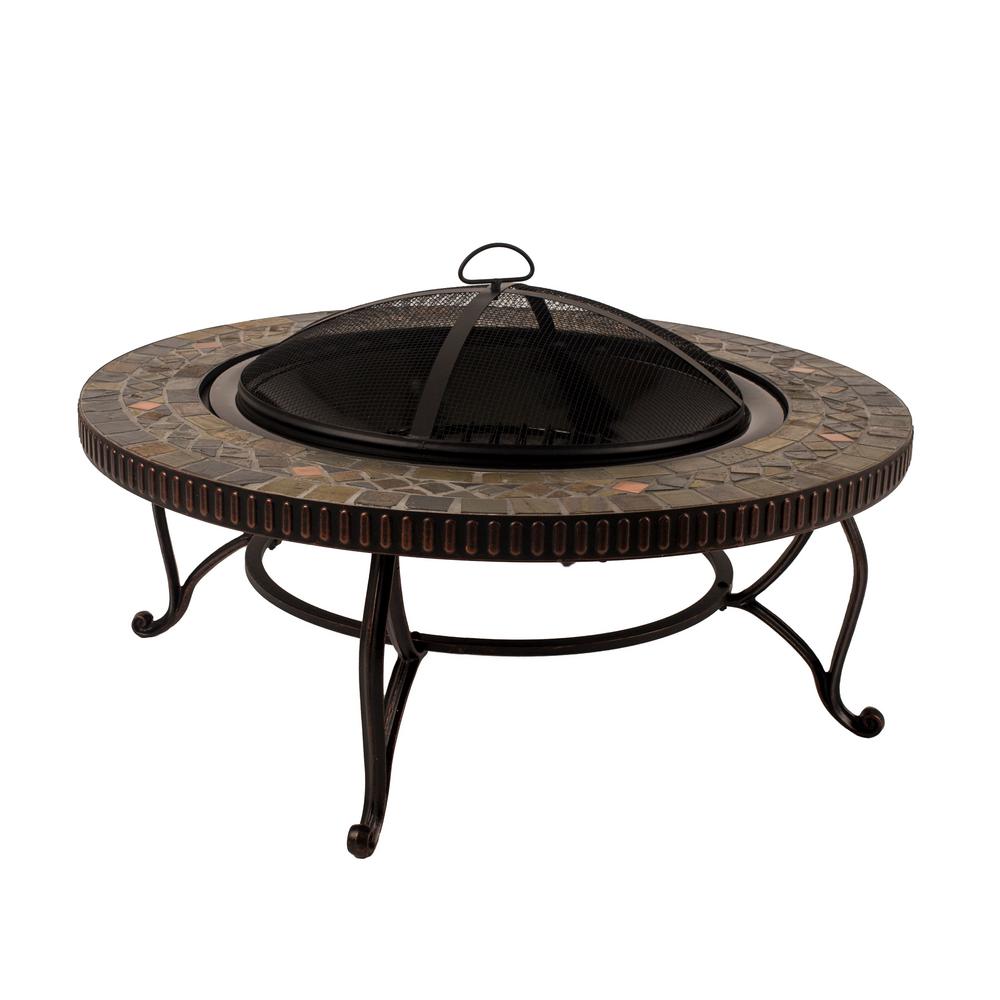 Pleasant Hearth Elizabeth 34 In X 19 69 In Round Steel Wood Fire