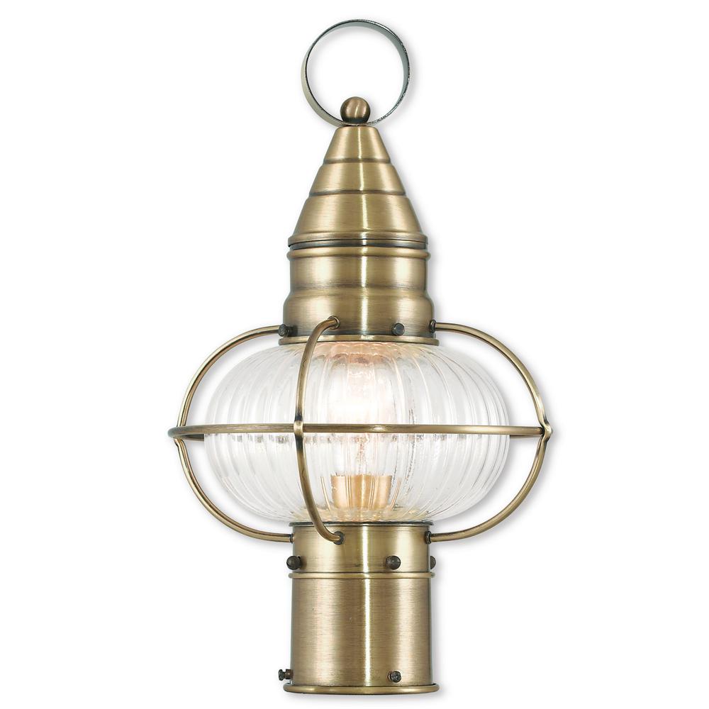 Livex Lighting Newburyport 1 Light Outdoor Antique Brass Post Livex Lighting Newburyport 1 Light Outdoor Antique Brass Post