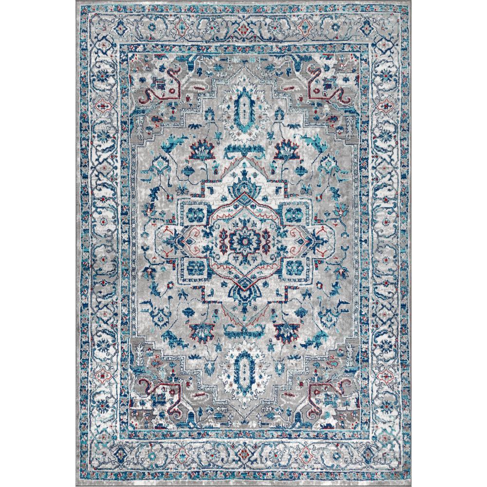 Jonathan Y Modern Persian Vintage Medallion Light Grey Blue 4 Ft X 6 Area Rug