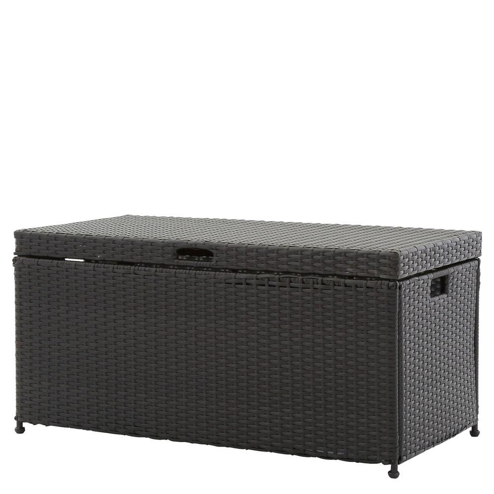 Jeco Black Wicker Patio Furniture Storage Deck Box-ORI003-D - The Home