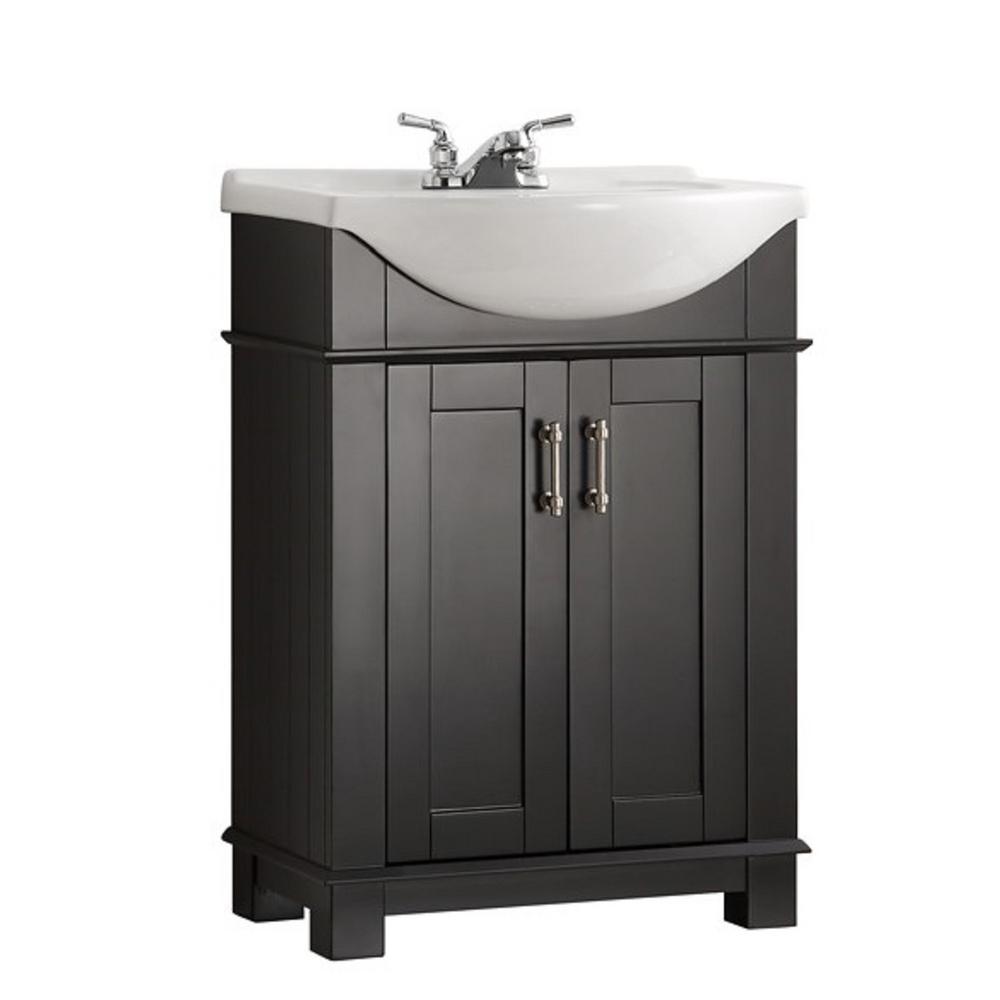 Black vanities with tops bathroom vanities the home depot Black and white bathroom vanity