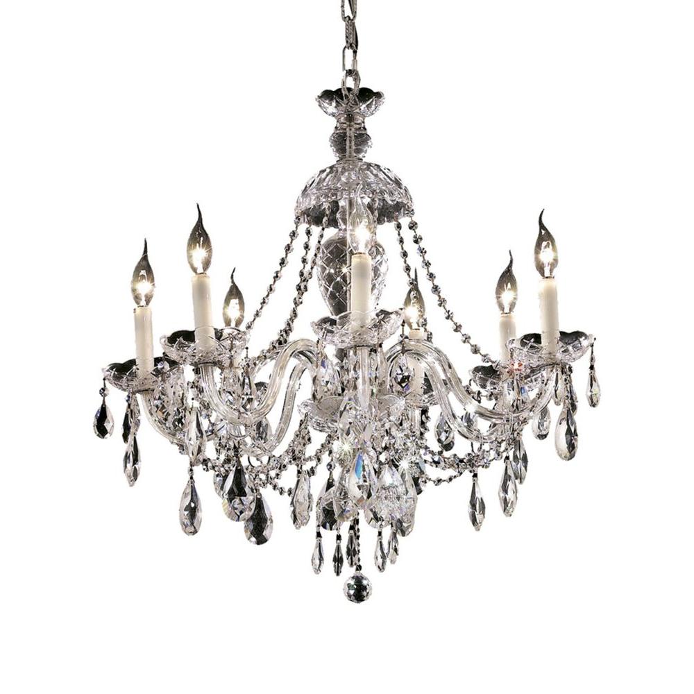The Vesuvian Collection Chandeliers Lighting Home Depot 7 Light Chrome Chandelier With Clear Crystal