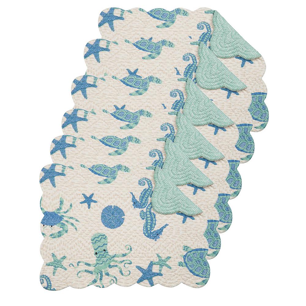 C & F Home Brisbane Aqua Placemat (Set of 6)862621886S6 The Home Depot