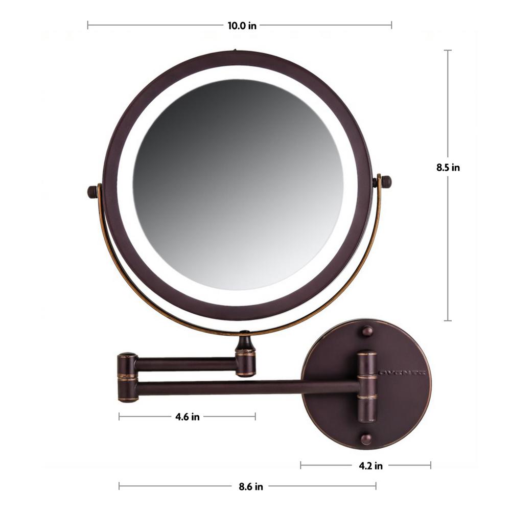Ovente Wall Mount Led Lighted Makeup Mirror Battery Operated Led