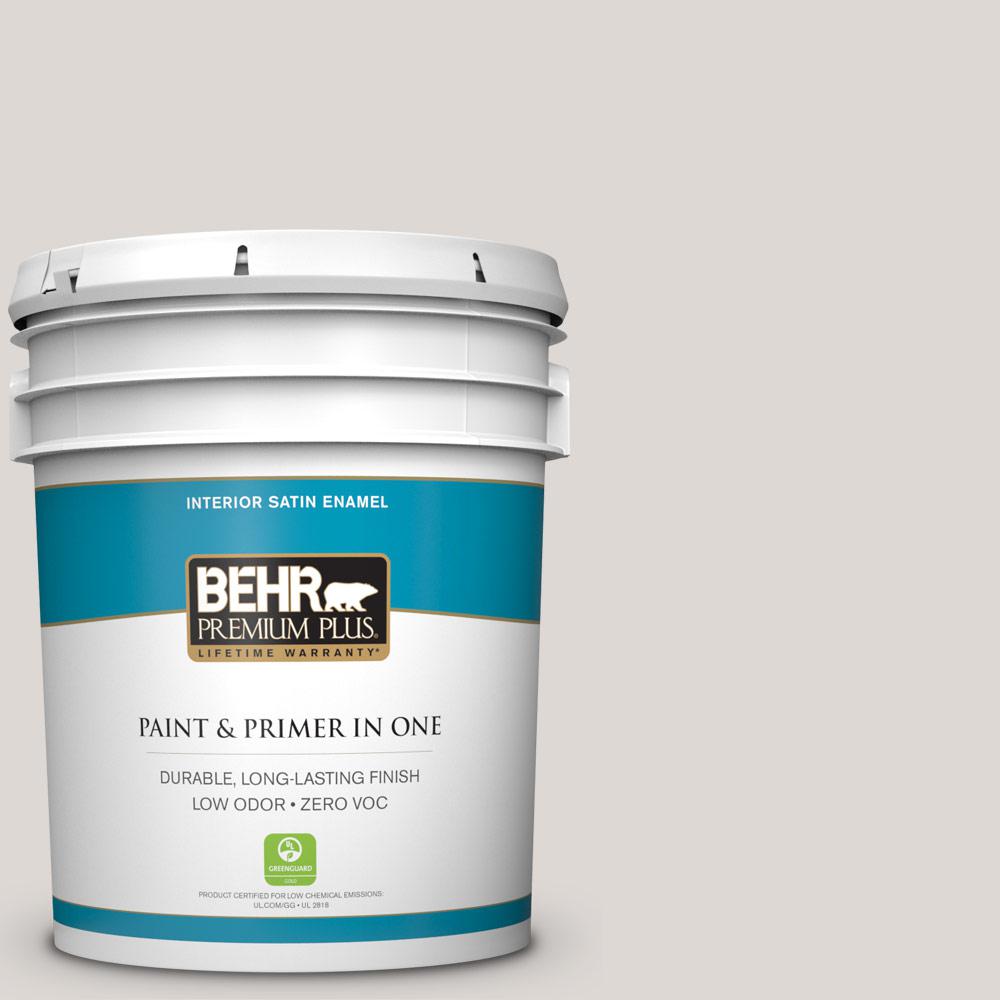 BEHR Premium Plus 5gal. 790A2 Ancient Stone Zero VOC Satin Enamel