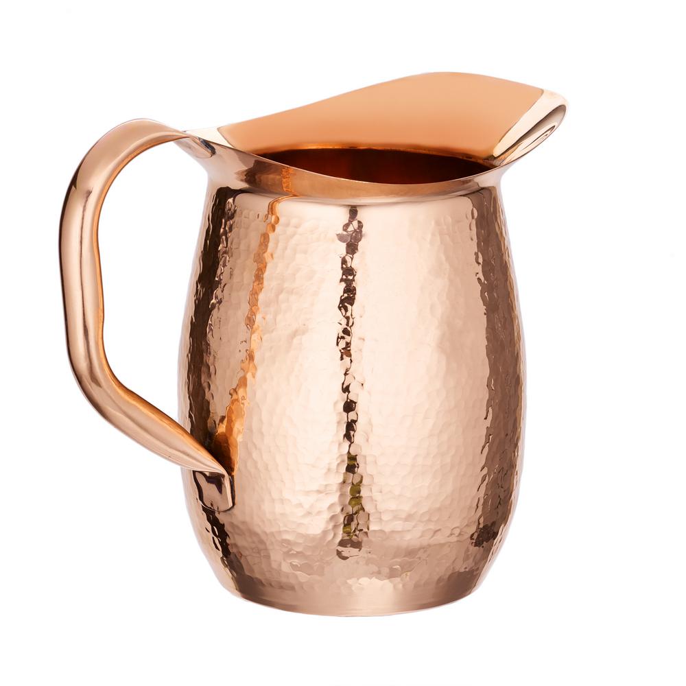 2 qt. Stone Hammered Solid Copper Water Pitcher