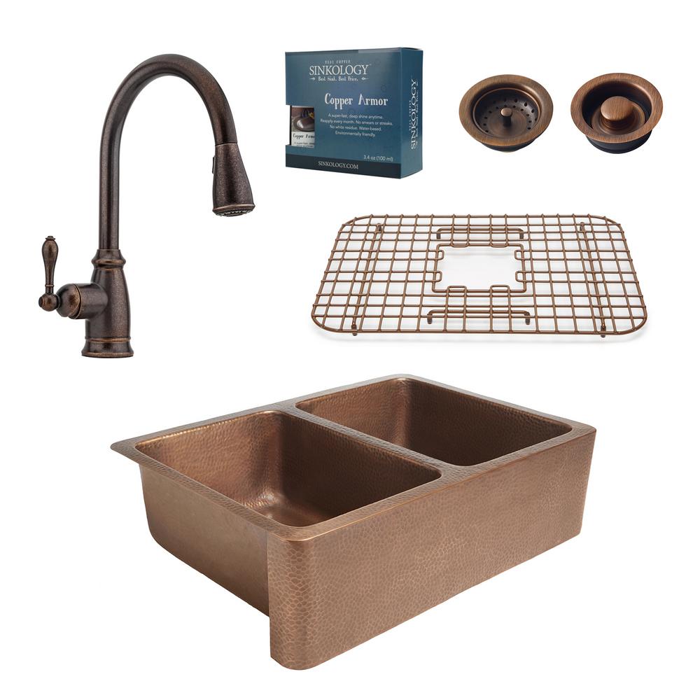 Antique Copper Sinkology Farmhouse Apron Kitchen Sinks K2a 1005 F529 64 1000 