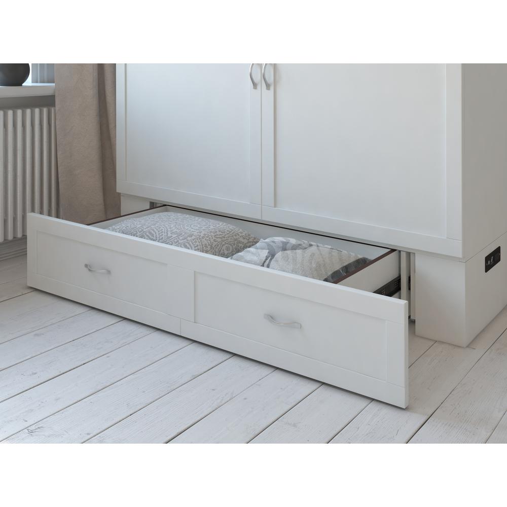 Atlantic Furniture Hamilton Murphy Bed Chest Queen White With